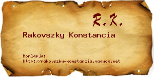Rakovszky Konstancia névjegykártya